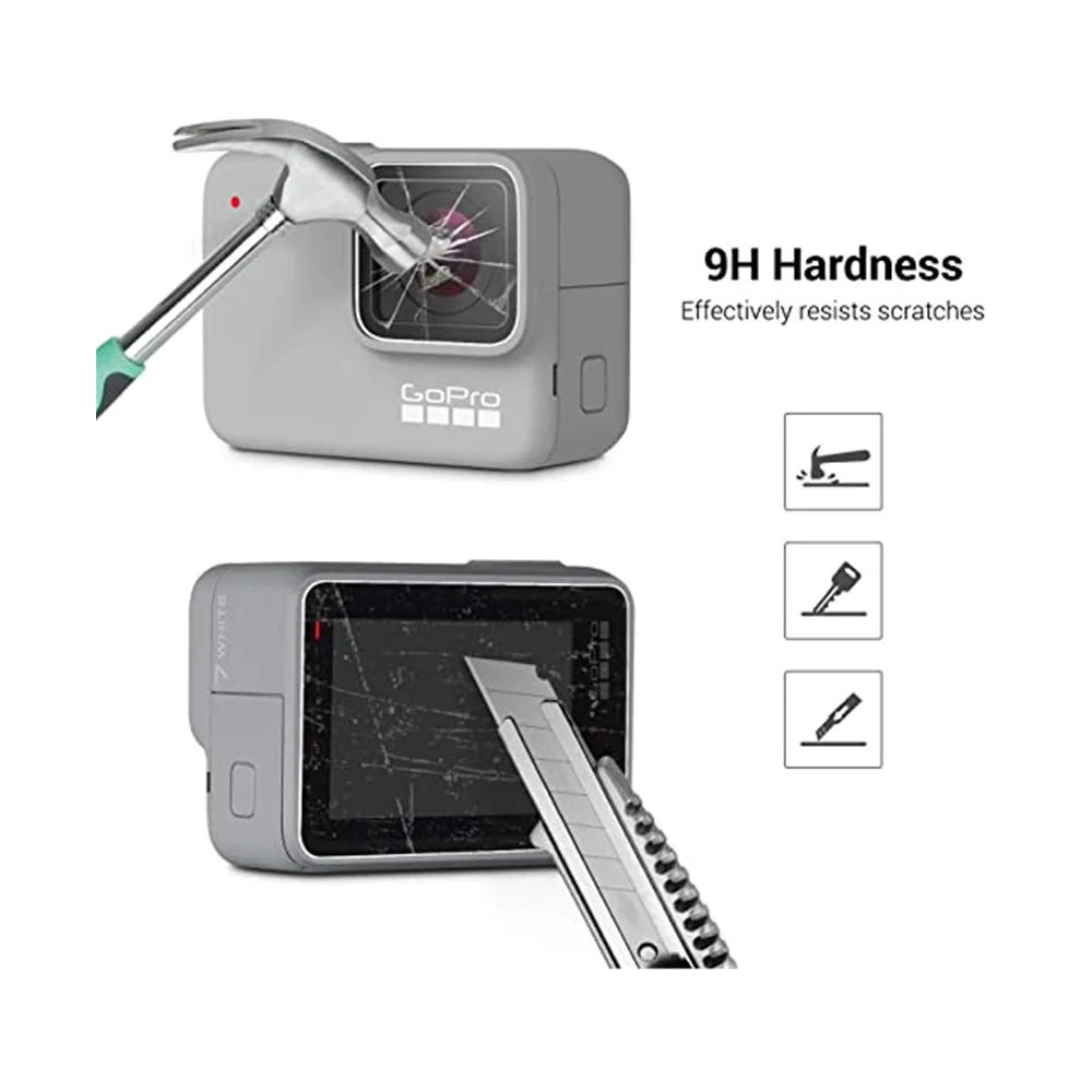 Description Picture 4 of itemTempered Glass Lens + LCD Screen Protector for GoPro Hero 7 Silver White Camera Protective Film for Go Pro 7 Accessories