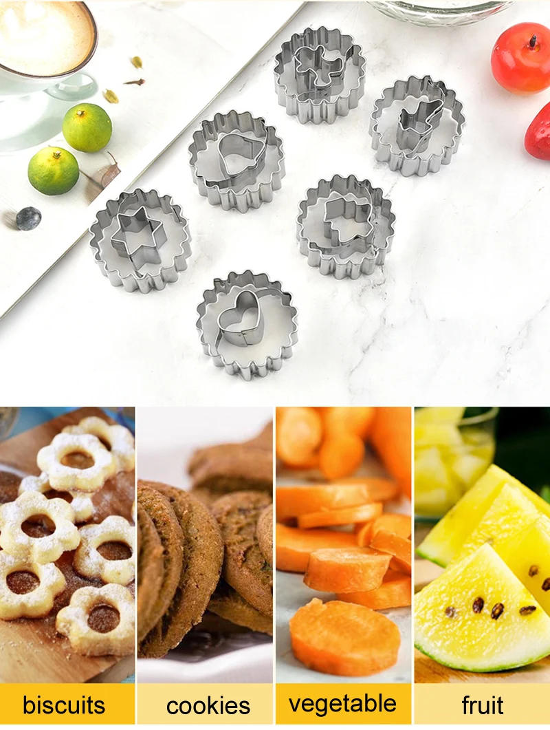 Description Picture 4 of itemMetal Pastry Cookie Cutter Set Mini Merry Christmas Cookies Sandwich Biscuit Baking Molds Cake Decoration Tools