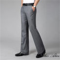 Free Shipping 2023 Men's Four Seasons New Mid-High Waist Micro-Flared Casual Pants High-End Business Trousers