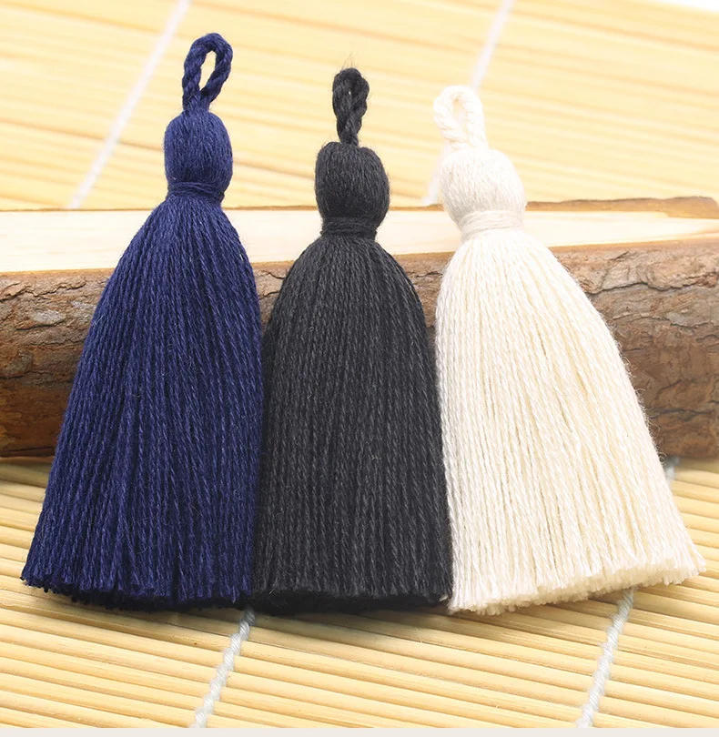 Description Picture 6 of item8cm Cotton Tassels Hanging Ears Vintage Colors Tassel Garments Decor DIY Craft Earring Accessory Fringe Trim Pendant 10pcs/lot