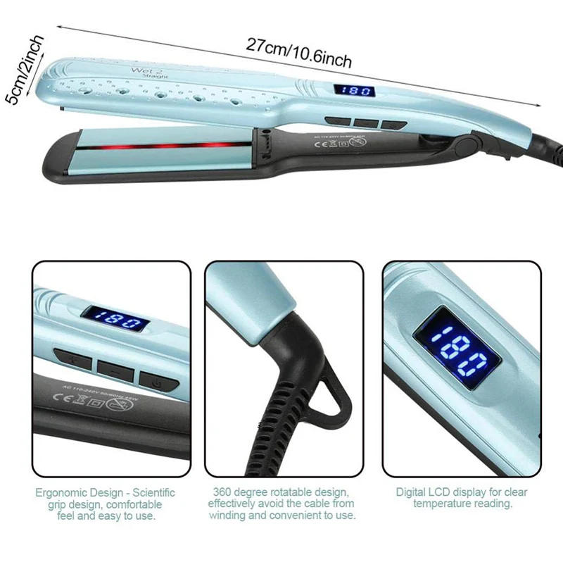 Description Picture 5 of itemTOHUAN Professional Infrared Hair Straightener Ceramic Flat Iron Negative Ion Straight Hair Irons with Air Hole Heat Dissipation