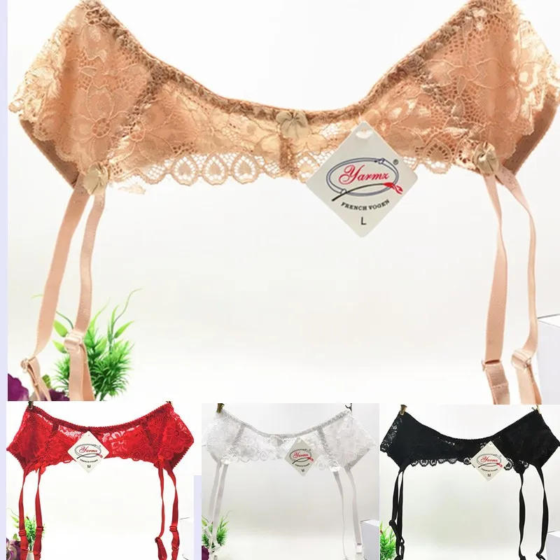 Description Picture 6 of itemWomen's Lace Garter Belt Sexy Belt Suspenders Transparent Underwear Adjustable Double-breasted Belt Stockings Large Size