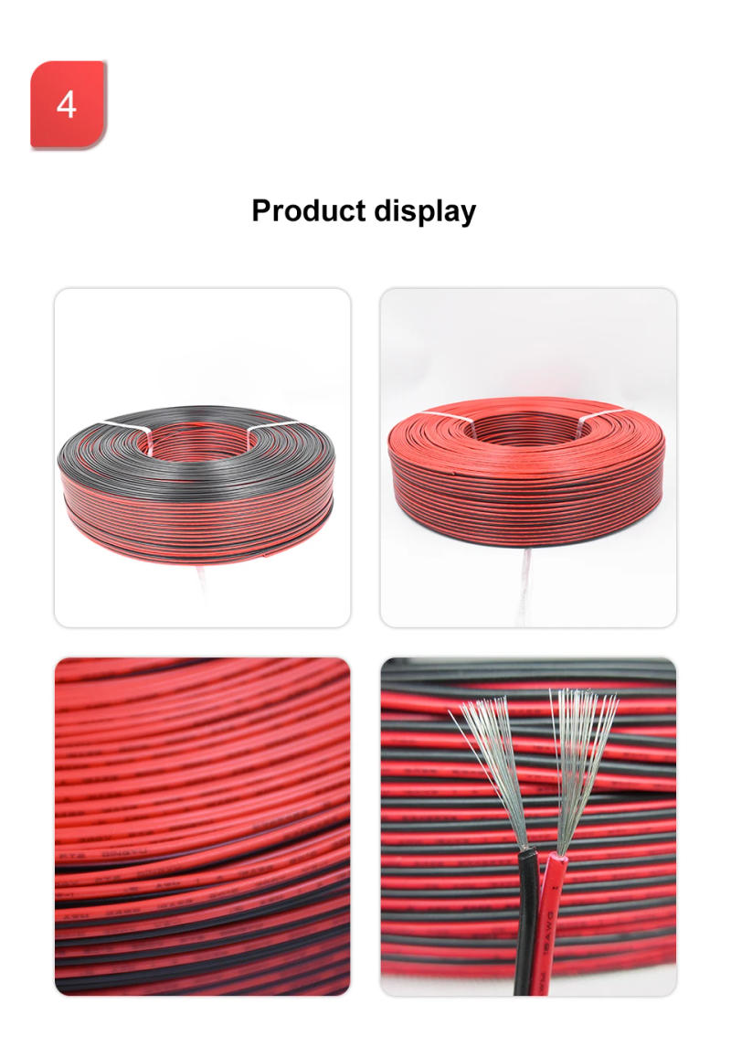 Description Picture 5 of item1m/5m Electrical wire 2 Pin Insulated PVC UL2468 LED Strip Cable SM JST Speaker Audio solar panel Extension Cable For Lamp Bulb