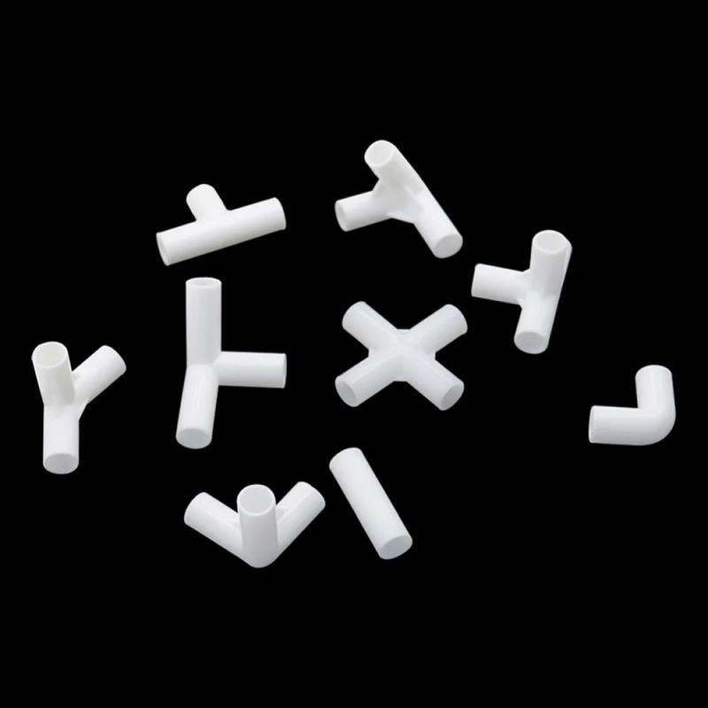 Description Picture 2 of item12mm Inner Diameter PVC Connector 60 90 120 135 Degree Tee Connector Straight Elbow Four Way Garden Water Pipe Connector 20Pcs