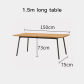 1.5m long table