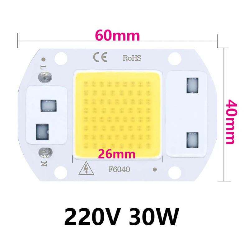 Description Picture 3 of item10PCS LED Chip Diode 220V LED Lamp 50W 30W 20W No Need Driver For Flood Light Spotlight LED Full Spectrum Plant growth Lamp chip