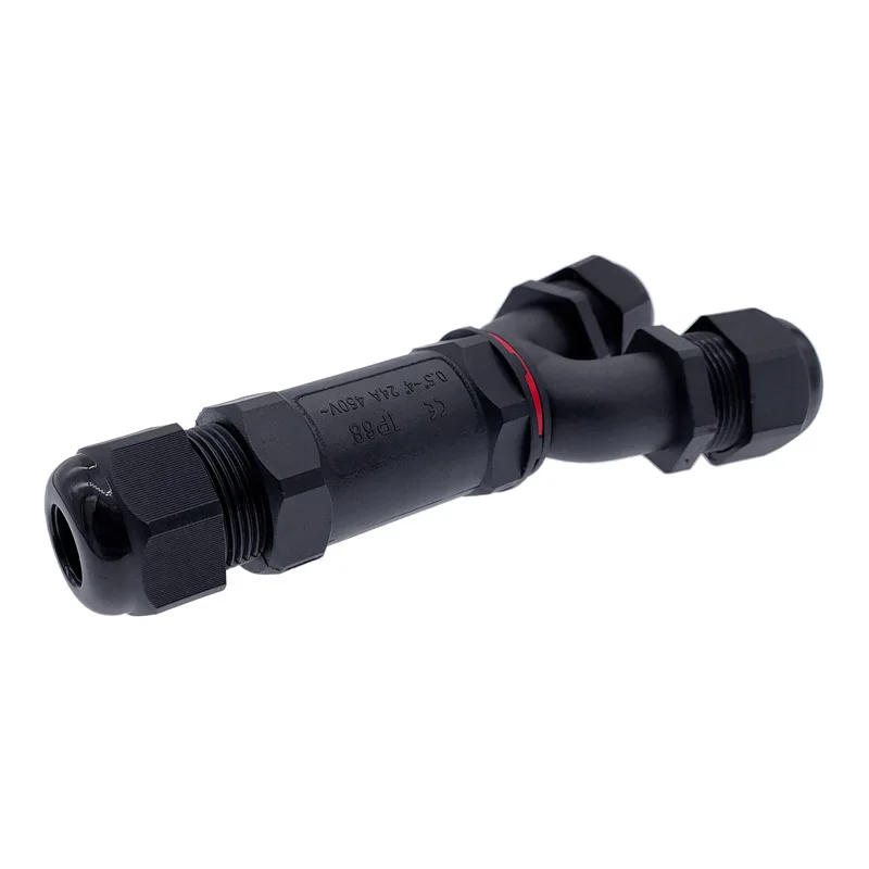 Description Picture 3 of itemY-type wire plug 2pin 3pin 4pin 5pin waterproof cable connector IP68 gland sleeve connectors 3-way quick tee connector