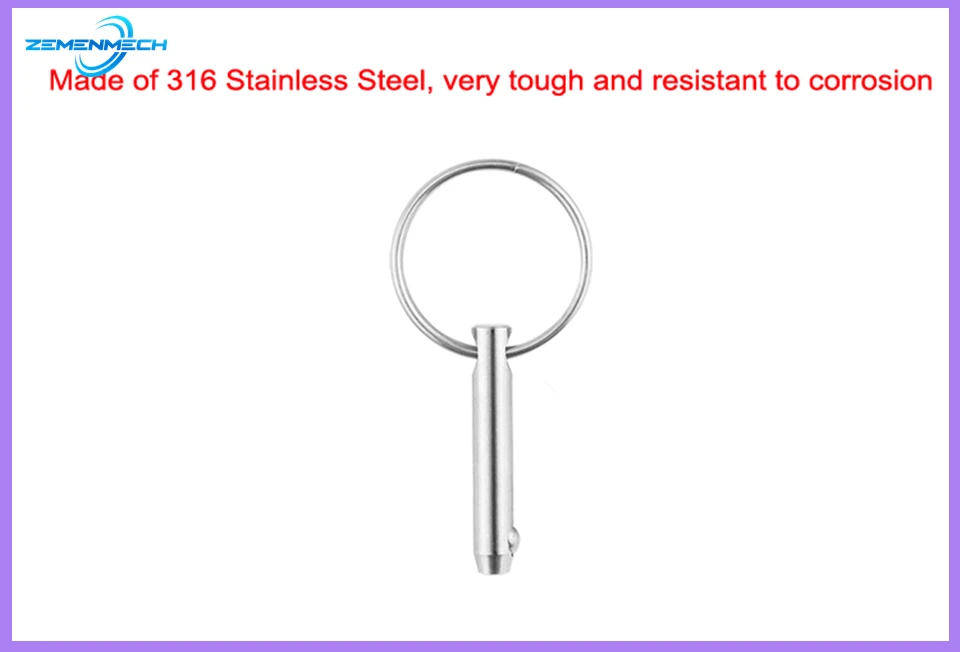 Description Picture 2 of item4.8mm Zemenmech 316 Stainless Steel Quick Release Ball Pin For Boat Bimini Top Deck Hinge Marine Boat Accessories Shipbuilding