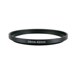 58mm-62mm 58-62 mm 58 to 62 Step Up Lens Filter Metal Ring Adapter Black