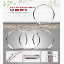 HQ 40/50/60/70/80/100/120CM Solid Stainless Steel Lazy Susan Turntable Swivel Plate Bearing for Kitchen Rotating Display Stand