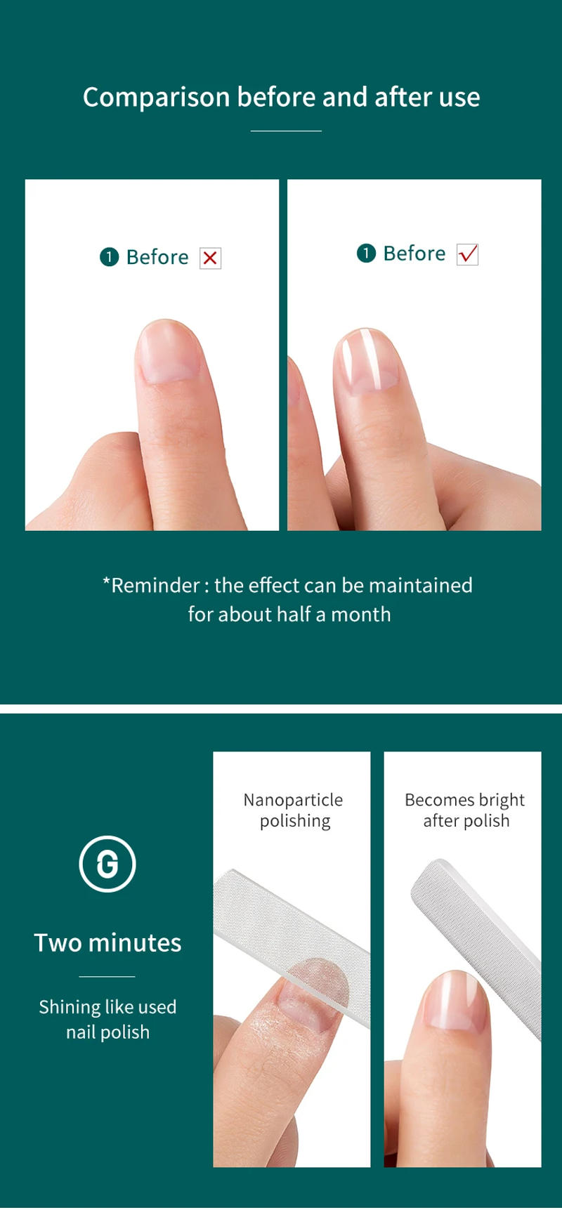 Description Picture 5 of itemMR.GREEN  Nano Glass Nail Files Professional Polishing Manicure Art Tool  Washable make nails brighten easily like nail polish