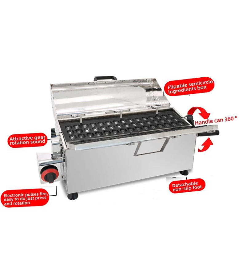 Description Picture 6 of itemLPG Gas Type Japanese Bubble Egg Waffle Maker Octopus Ball Skewers 45pcs Eggettes Puff Waffle Iron Maker