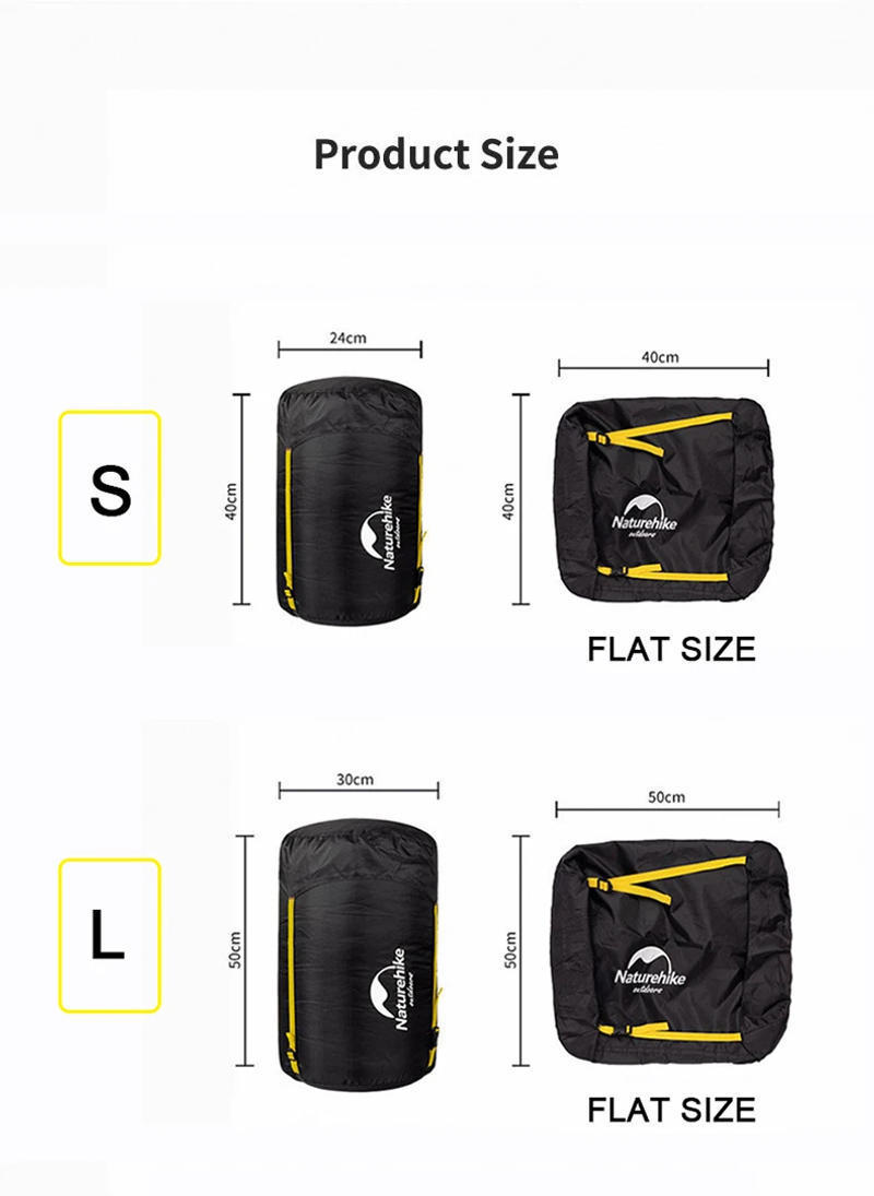Description Picture 6 of itemNatureHike Stuff Sack for Packing Sleeping Bag/Pillow/Blanket/Clothes/Towels/Coat/Jacket Men Women Camping Hiking Stuff Bag