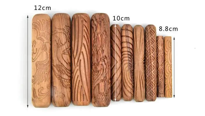 Description Picture 3 of item10pcs Wooden Texture Sticks Pottery & Ceramics Polymer Clay Printing DIY Tools