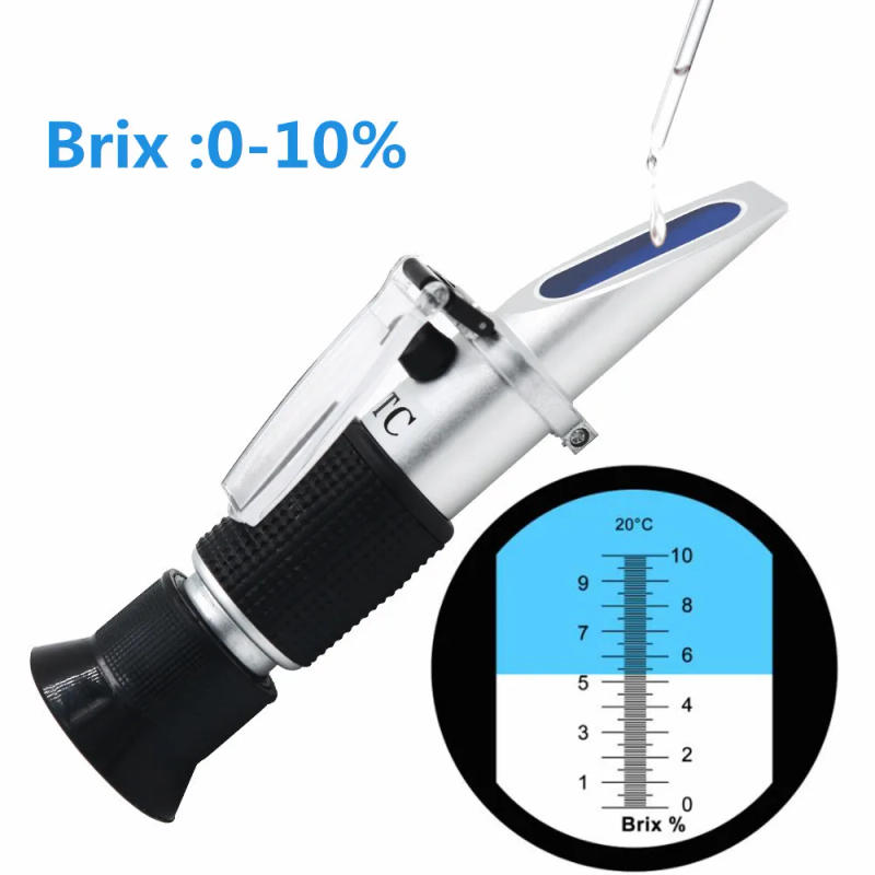 Description Picture 6 of itemNew Handheld Brix Refractometer 0-10% Brix with ATC Low-Concentrated Sugar Content Testing Equipment Accuracy 0.1% 30% off
