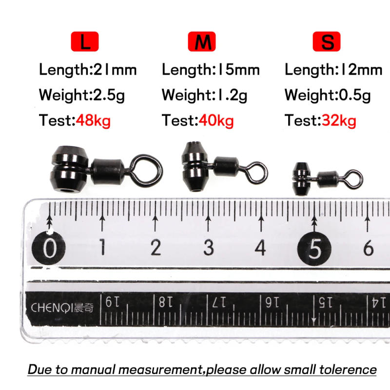 Description Picture 4 of itemElllv 10PCS 360° Rotation Cross Line Swivels Heavy Duty 3 Way Bearing Swivels Saltwater Fishing Rigs Connector Accessory S/M/L