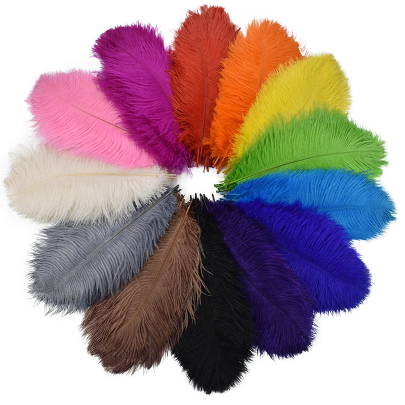Description Picture 6 of item10Pcs/Lot Colored Ostrich Feathers for Crafts Wedding Decoration Handicraft Accessories Table Centerpieces Carnival Plumas Decor