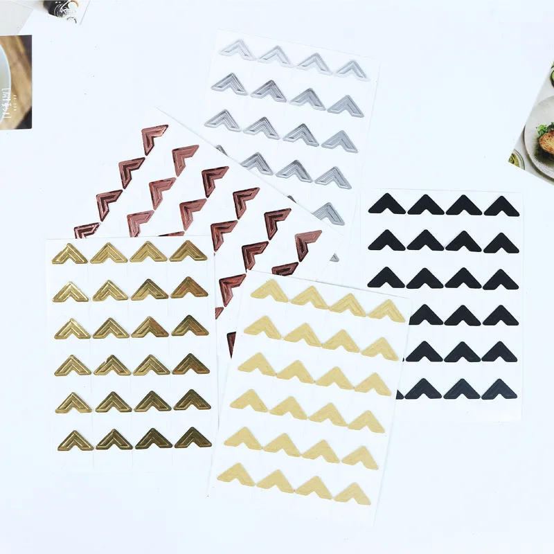 Description Picture 2 of item120 Pcs/Lot 5 Sheets Vintage Corner Kraft Paper Stickers For Photo Albums Decor DIY Retro Sticker Frame Decorations Scrapbooking