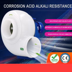 220V Factory Exhaust Fan Acid Base Ventilating Device PP Plastic Anticorrosive Acid Alkali Resistant Ventilator
