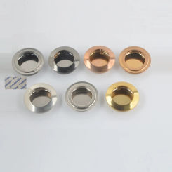 100Pcs Stainless Steel Round Built-in Flush Finger Pull For Furniture Cupboard Cabinet Door Drawer Copper Gold Iron Grey Black