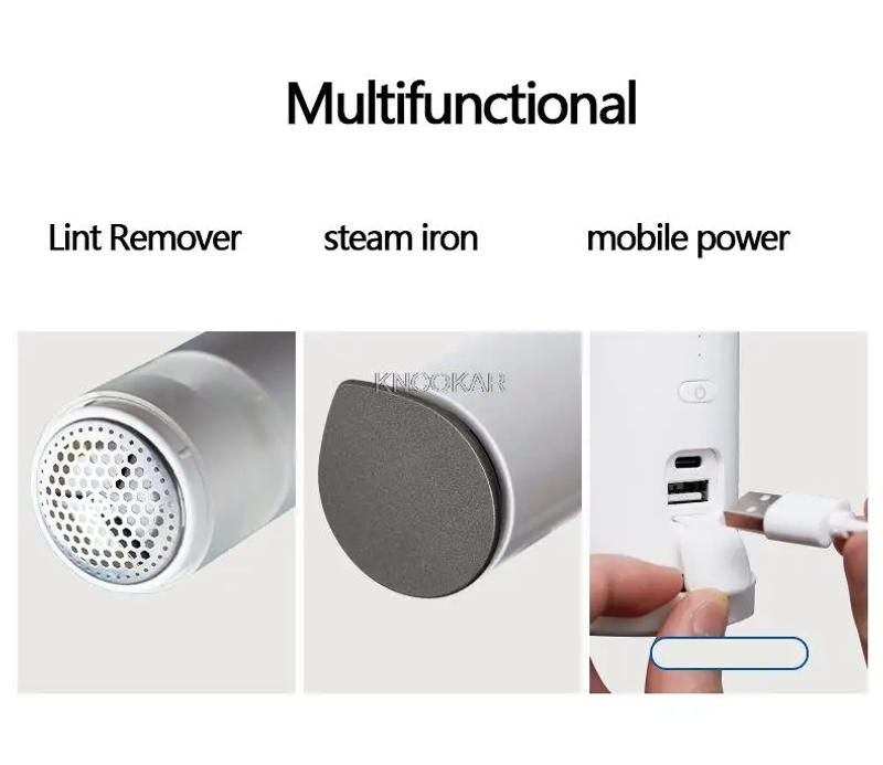 Description Picture 3 of itemHandheld Wireless Steam Iron Machine Lint Remover Portable Garment Steamer USB Rechargeable Hanging Ironing For Travel Home 130W