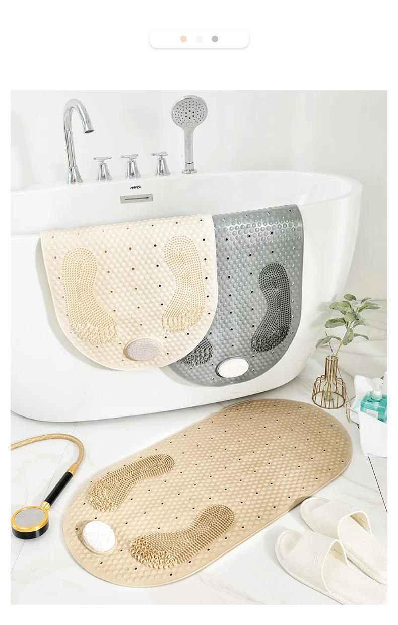 Description Picture 3 of itemNew style PVC toilet bathroom non-slip mat household bathroom grind stone floor mat shower room massage foot mat