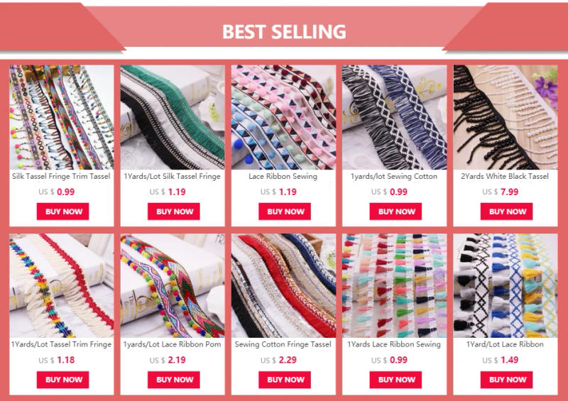 Description Picture 4 of item1Yards Lace Ribbon Sewing Pom Pom Silk Tassel Fringe Trim Pompoms Tassel Trim 2.5cm/Width Ball Fringe Clothing Accessory Tassels