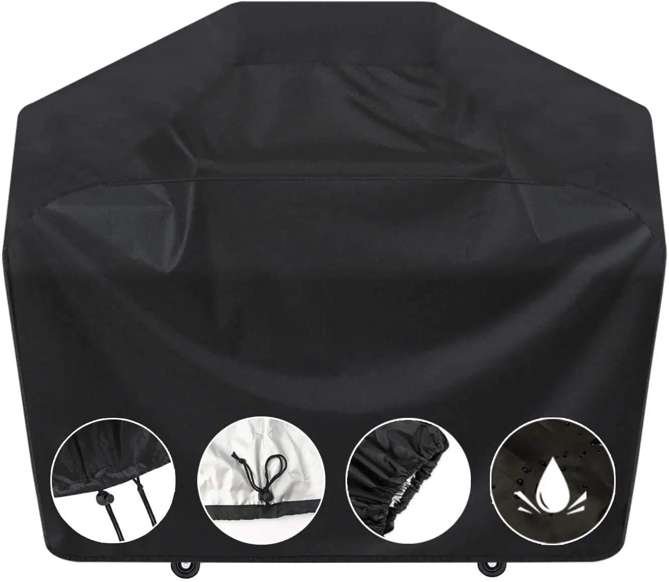 Description Picture 6 of item1PC 190T/210D BBQ Cover Anti-Dust Waterproof Weber Heavy Duty Charbroil Grill Cover Rain Protective Barbecue Cover Round