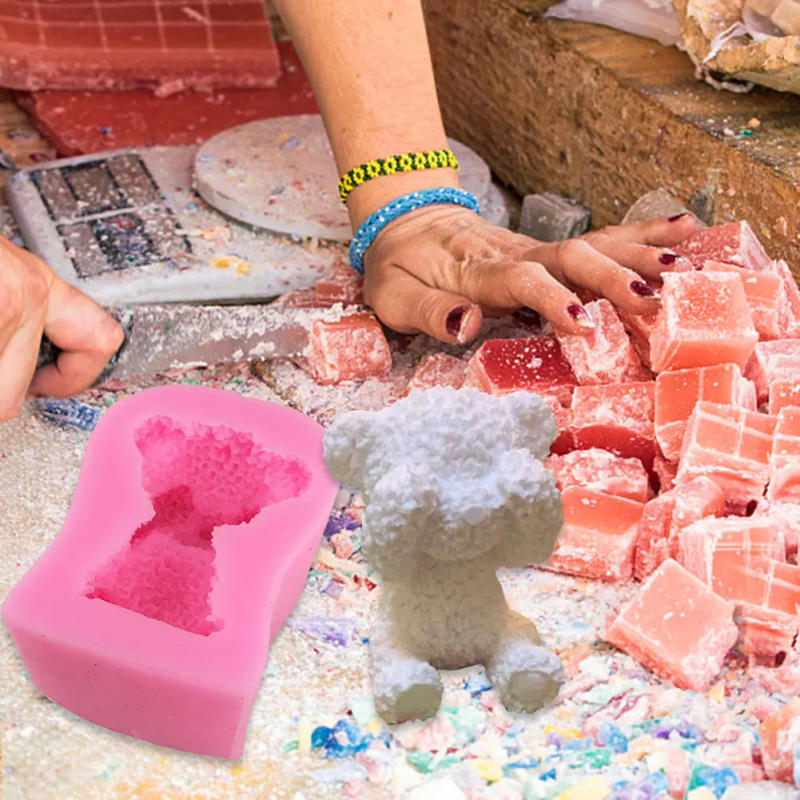 Description Picture 6 of itemCuteBear Silicone Mold Handicraft Soap Candle Mold DIY Baking Mold For Cake Fondant Decorating Desktop Decor Casting