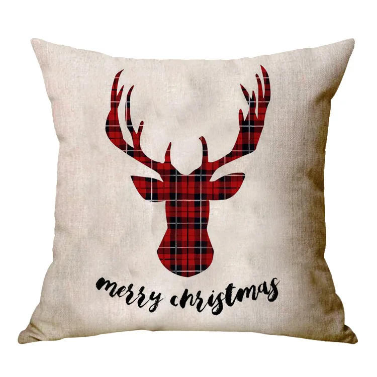 Description Picture 6 of itemChristmas Decoration Cushion Cover Cartoon Elk Santa Cushion Cover Christmas Pillow Case Linen Decoration Pillow Home Decoration