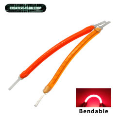 10Pcs 38mm DC3V 80Ra 100mA LED Flexible Filament Light Bulb Source Diode DIY For Edison Retro Light Bulb Red Warm White Lighting