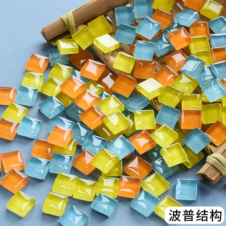 Description Picture 3 of item450pcs Solid Color Square Glass Mosaic Tiles Art and Craft Material Mosaic Tile for Hobbies Creative Making Children Puzzle 10MM