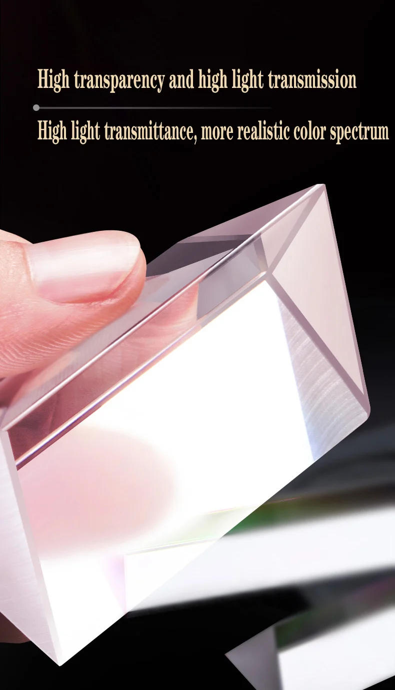 Description Picture 4 of item30*30*60 Triangular Prism Rainbow Prisma Crystal Glass Photographic Prisme Color Prisms Physics Children's Light Experiment