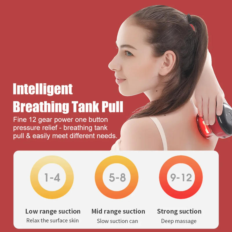 Description Picture 4 of item12 Gears Electric Cupping Therapy Massager Vacuum Suction Cups Adjustable Therapy Cupping Guasha Massage Tool Muscle Stimulator