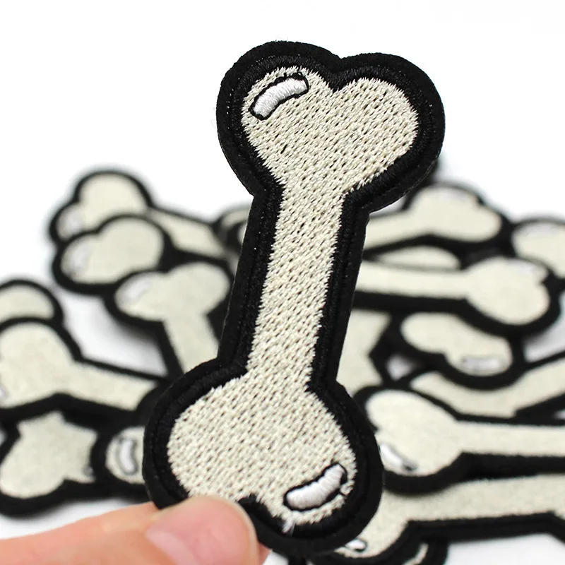 Description Picture 3 of item5pcs Cartoon Dog Bone Embroidered Patches for Hole Repair Thermo Adhesive Iron on Clothes Clothing Appliques Stripes Sticker DIY