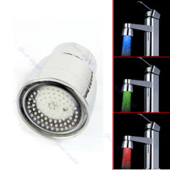 3 Color LED Light Sink Water Tap Flow Restrictor Temperature Sensor Water Saving Filter LED Faucet Nozzle Aerators M4YD