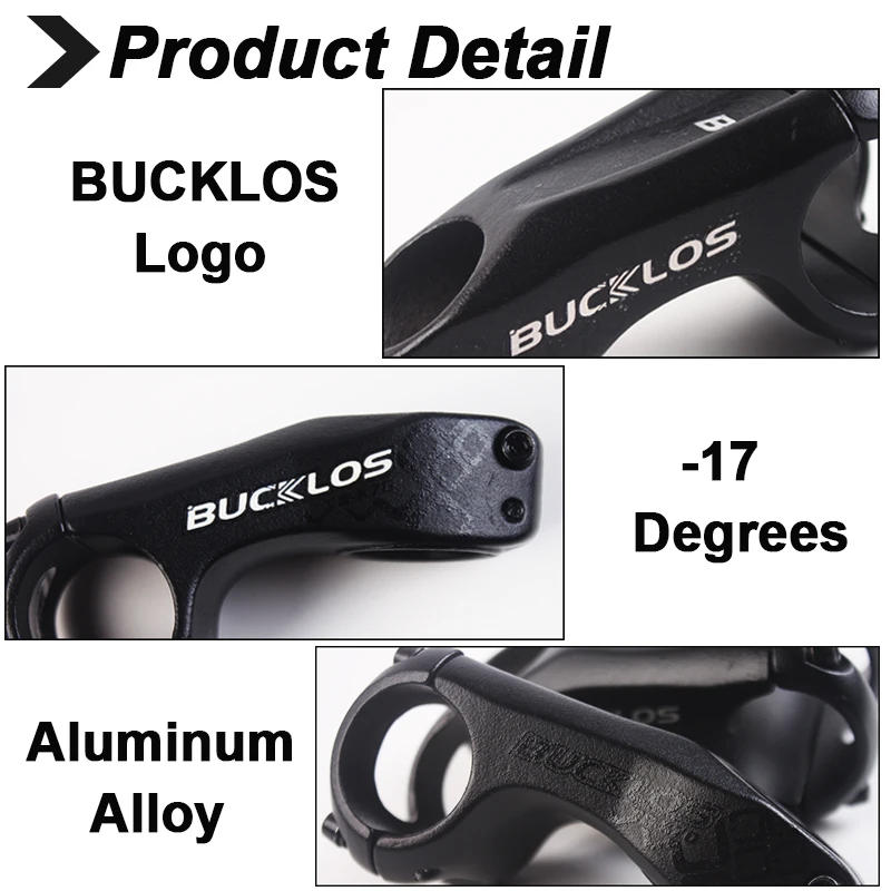 Description Picture 6 of itemBUCKLOS 31.8mm Bicycle Stem -17 Degree 70mm Road Mountain Bike Stem Ultralight MTB Power High Strength Bike TableCycling Part