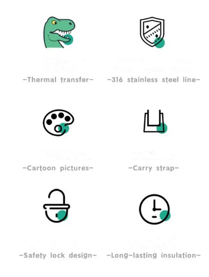 Description Picture 6 of item400ML Children Thermos Water Bottle Kids Thermos Mug Baby Duck Billed Straw 316 Stainless Steel Vacuum Flasks Tumbler Thermo Cup