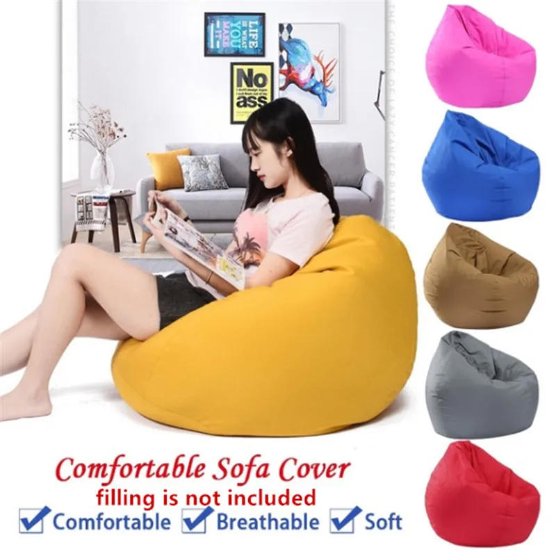 Description Picture 3 of itemUnfilled Lounge Bean Bag Sofa Cover Home Soft Lazy Sofa Cozy Single Chair Pouf Puff Couch Tatami Living Room Durable Furniture