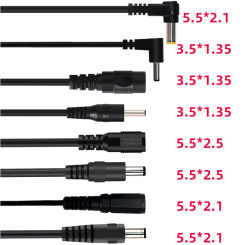 25CM 5.5*2.1mm 3.5*1.35mm Female Male DC Power Cable 5.5*2.5mm LCD LED Data Line Monitor Extension Wire DC Power Cord