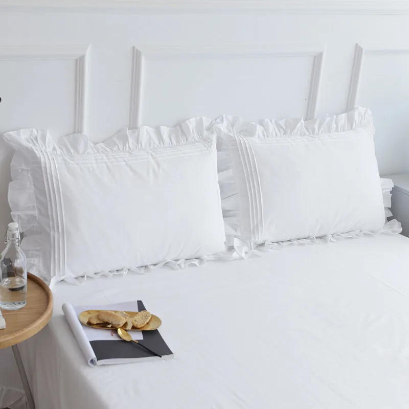 Description Picture 6 of itemWhite Flat Sheet Thickened 100% Cotton Bedding Sheets queen Lotus Leaf Flat Bed Sheet Duvet cover or pillowcases quilt case