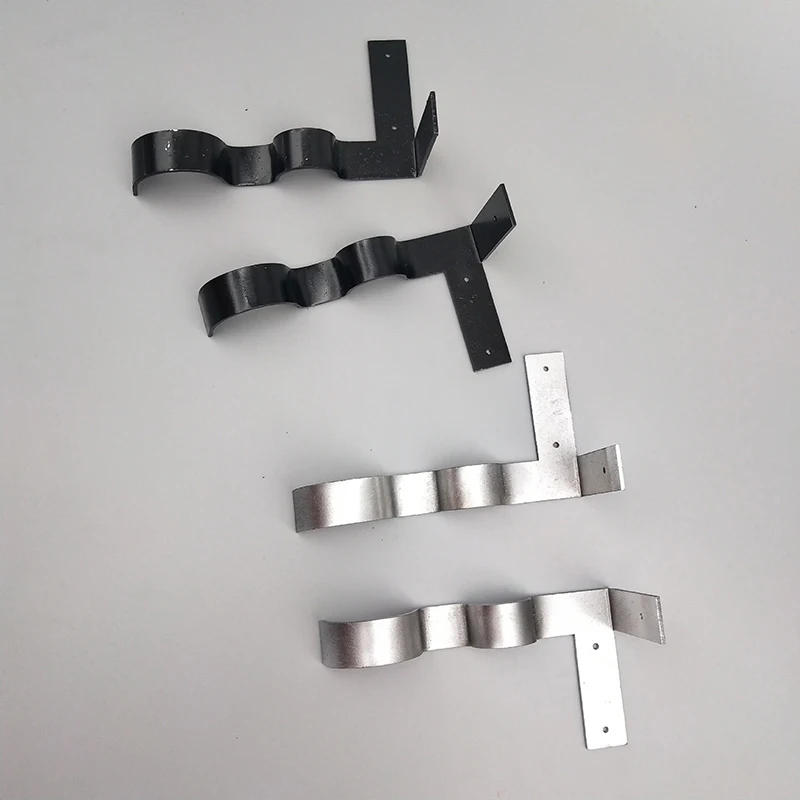 Description Picture 5 of item1 Pair New Curtain Rod Bracket Hang Curtain Rod Holders Tap Right Into Window Frame Double Curtain Rod Bracket Hardware