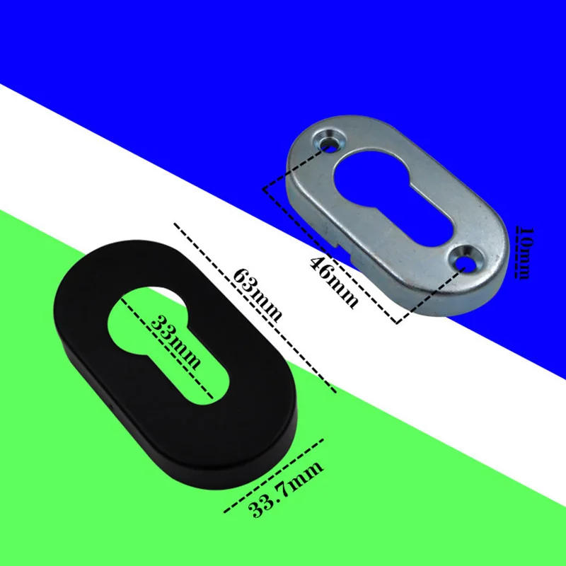 Description Picture 5 of itemBlack Lock Cylinder Cover Split Lock Hole Cover Stainless Steel Decorative Door Non-Hole Lockcase Oval Keyhole Cover