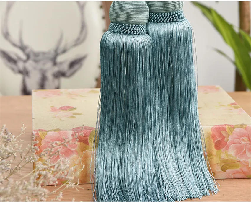 Description Picture 6 of item2Pcs/Pair Curtain Tassel Brush Fringe Tiebacks Hanging Belt Ball Ropes Hook Hanger Curtain Accessories Tie Back Strap Buckle
