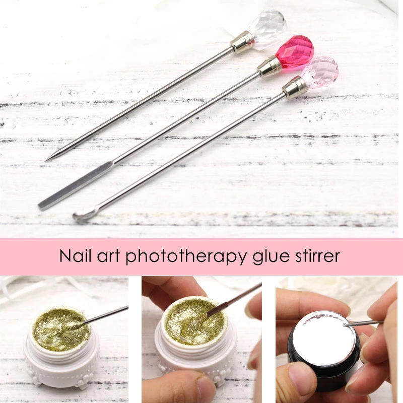 Description Picture 2 of item1pc Stirring Rod Stick Needle Mixing Nail Polish Spoon Tools Acrylic UV Gel Nail Glue Rhinestone Picker Nail Art Dotting Drill