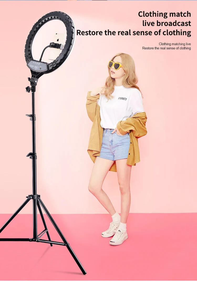 Description Picture 2 of item14 inch LED Ring Light with Stand Photographic Selfie Ring Lighting Makeup Video Studio Tripod Ring Light for Smartphone Youtube
