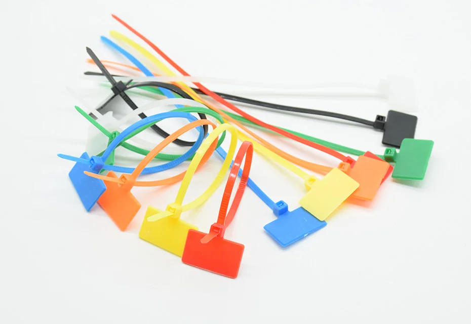 Description Picture 5 of item30pcs  4*150mm Nylon Cable Ties tag labels Plastic loop Ties markers Cable Tag self-locking Zip Ties Easy mark red blue green