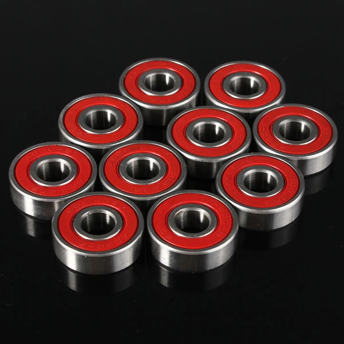 Description Picture 5 of item8x22x7mm 10x ABEC-9 608 2RS Inline Roller Skate Wheel Bearing Anti-rust Skateboard Wheel Bearing shaft Red Sealed