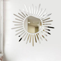 3D Sun Flower Mirror Wall Sticker DIY Sunshine TV Background Acrylic Mirror Stickers For Living Room Home Art Decal Decor