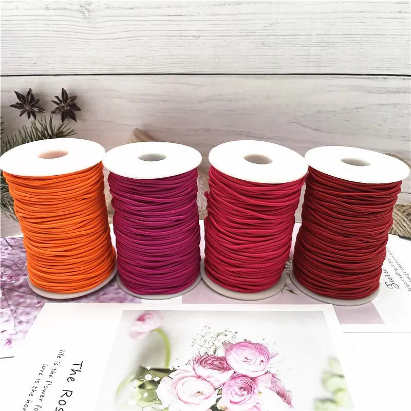 Description Picture 4 of item50m/lot 2mm Colorful High-Quality Round Elastic Band Round Elastic Rope Rubber Band Elastic Line DIY Sewing Accessories